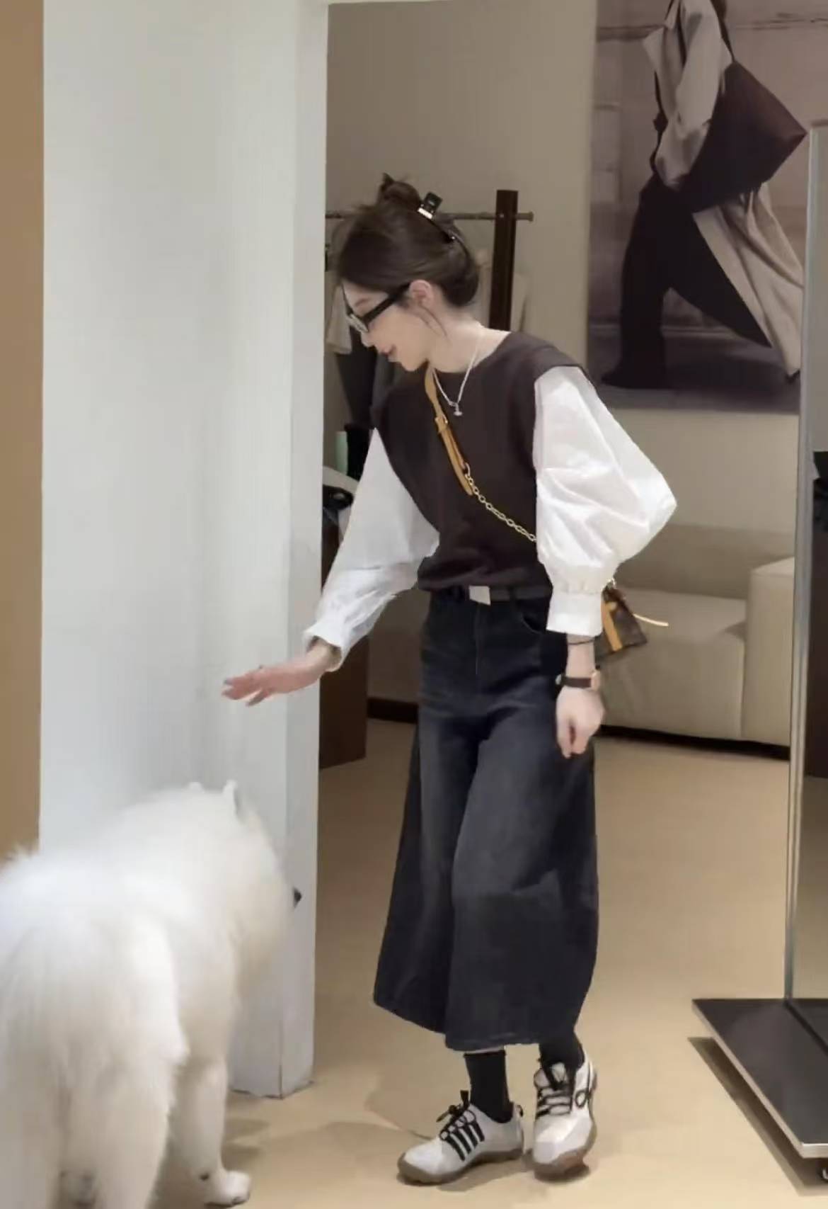 Autumn Korean Style Casual Loose Two-Piece Set with Cropped Pants - Image 2