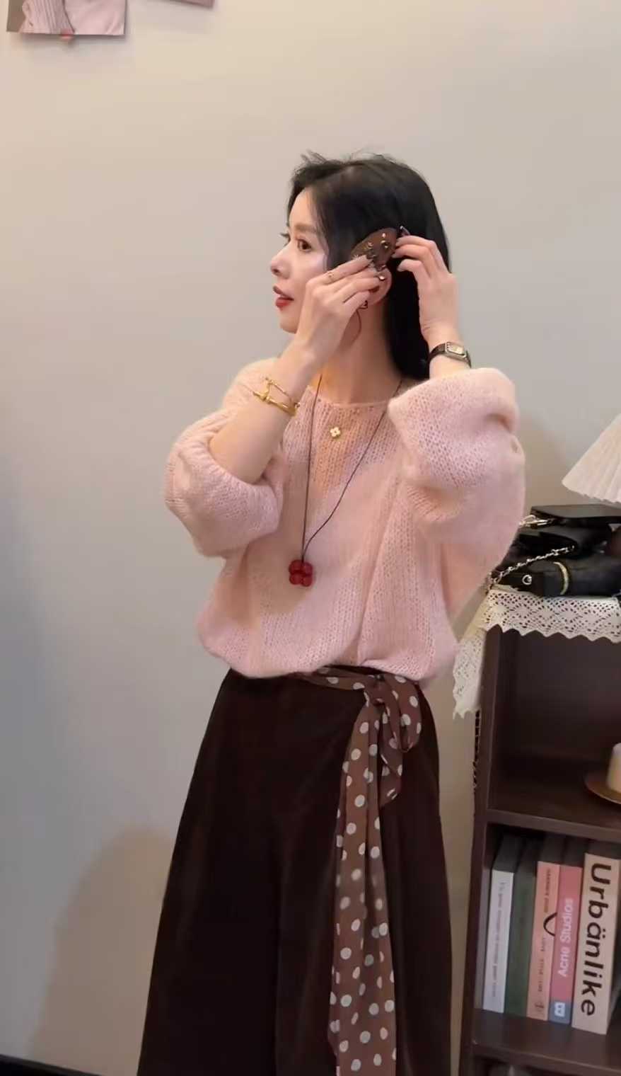 Soft Cozy Knit Sweater and High Waist Corduroy Wide Leg Pants Two Piece Set for Women