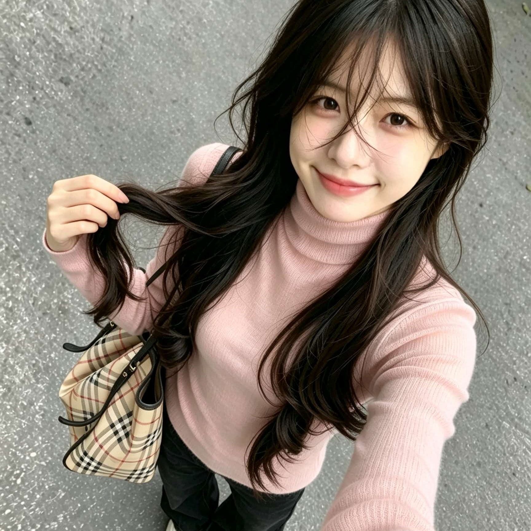 Pink Half-Turtleneck Knit Sweater for Women 2026 Early Autumn Base Layer - Image 5