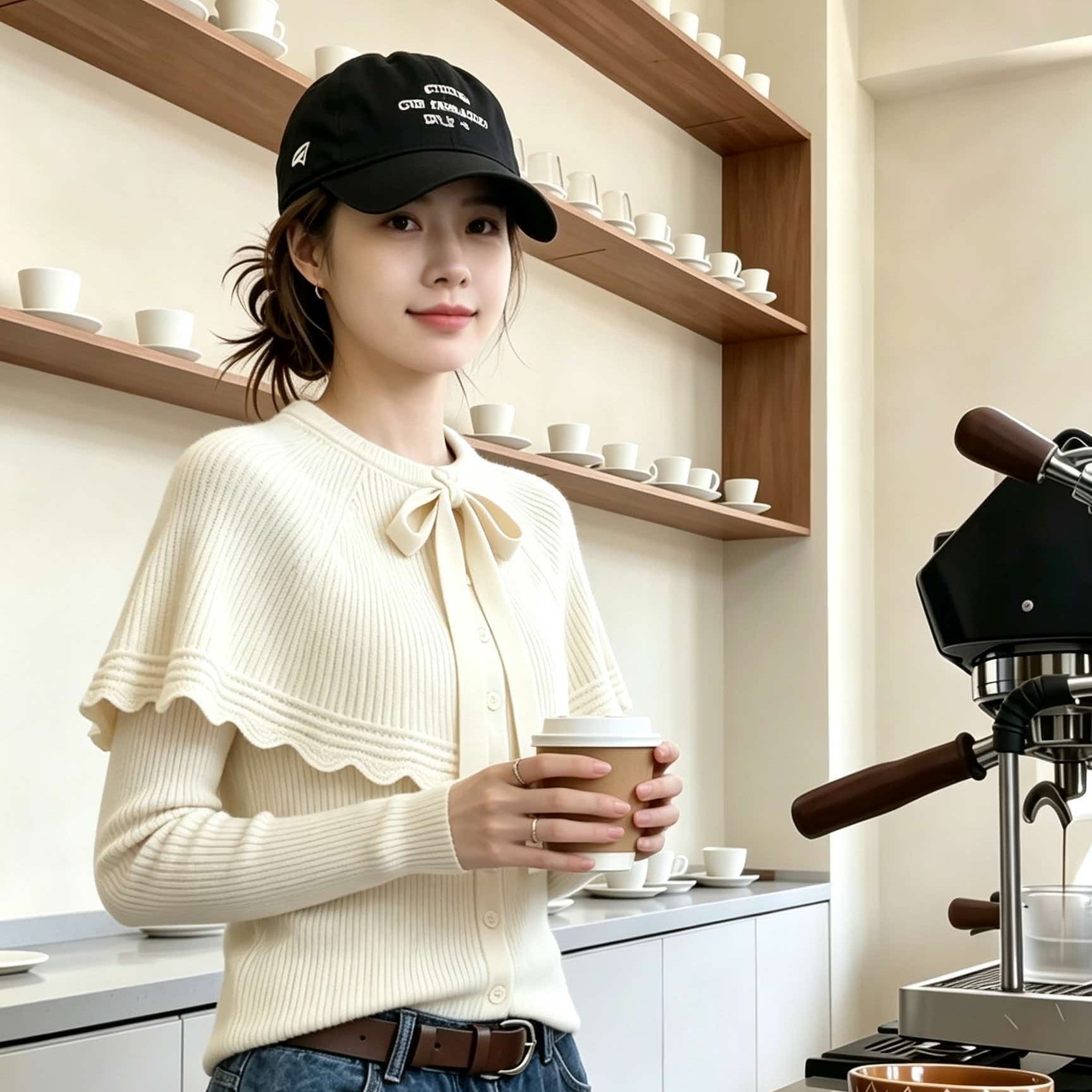 White Cape Shawl Knit Sweater Women 2026 Early Autumn Base Layer Top - Image 5